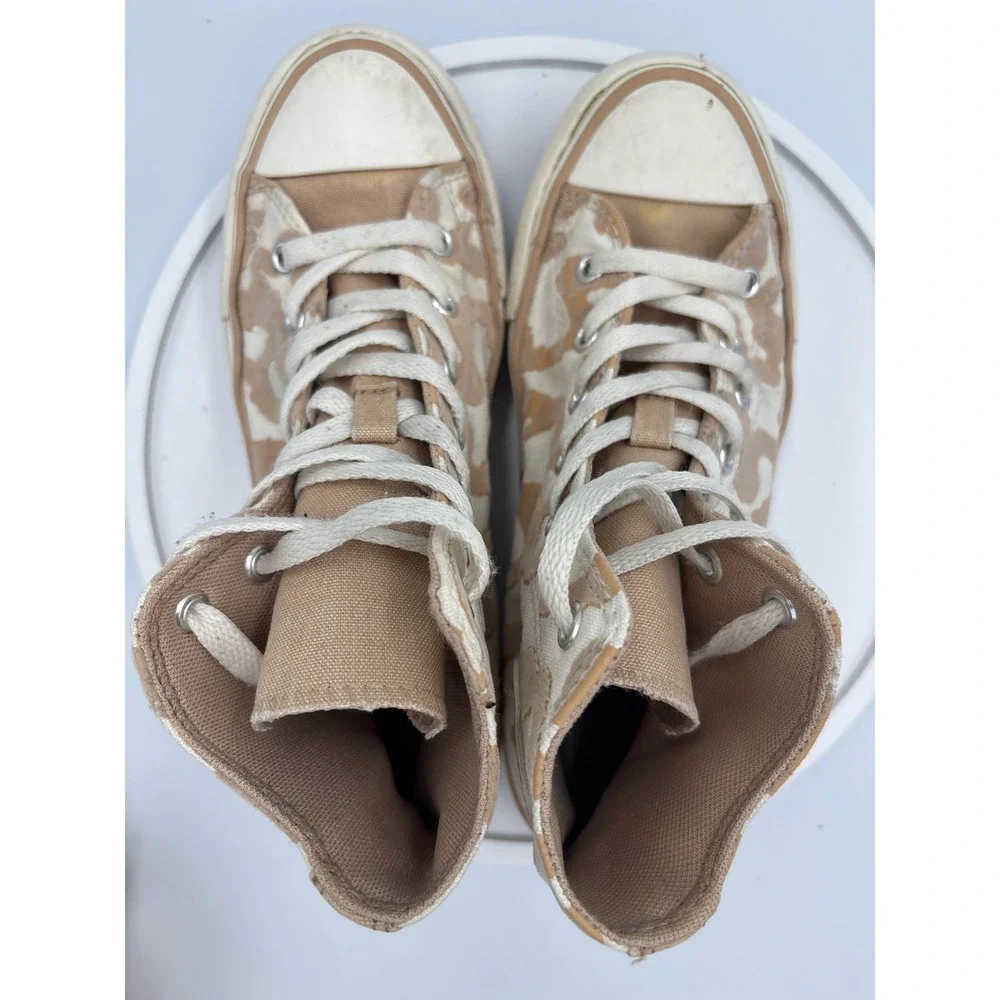 Converse Chuck Taylor All Star 4.5 Kids Beige Animal Print High Top A11112C